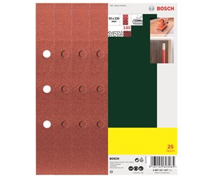 Slipemaskin - Bosch 25-delers slipepapirsett til plansliper, spent, korning 180 G= 180 - 2607017107