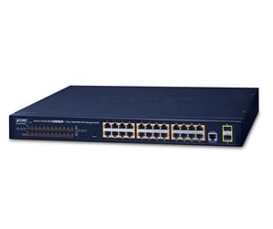 Switch/splitter - PLANET GS-4210-24P2S 24-Port 10/100/1000T 802.3at PoE + 2-Port 100/1000X SFP Managed Switch - GS-4210-24P2S