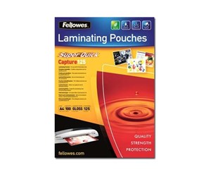 Laminering - Fellowes SuperQuick A4 Glossy 125 Micron Laminating Pouch - 5440101