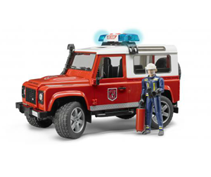 Leketøysbil - Bruder Land Rover Defender Station Wagon fire dept. vehic - 02596