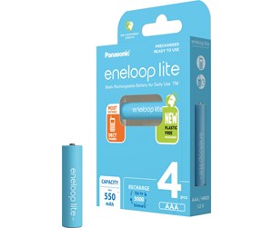 Batteri - Panasonic eneloop lite BK-4LCCE/4BE battery - 4 x AAA - NiMH - BK-4LCCE/4BE