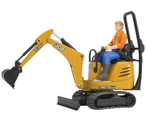 Leketøysbil - Bruder JCB Micro excavator 8010 CTS and construction worker - 62002