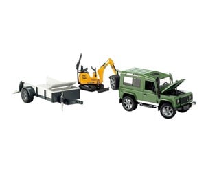 Leketøysbil - Bruder Land Rover + CAT & Man - 02593