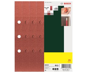 Slipemaskin - Bosch 25-delers slipepapirsett til plansliper, korning 120 G= 120 - 2607017106