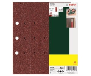 Slipemaskin - Bosch 25-delers slipepapirsett til plansliper, 8 hull, korning 40 G= 40 - 2607017097