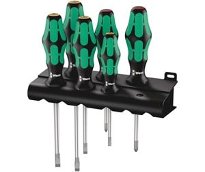 Verktøy - Wera 334/6 rack screwdriver set kraftform plus lasertip and rack 6 pieces - 05105650001