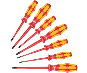 Håndverktøy - Wera 160 iss/7 screwdriver set kraftform plus series 100. with reduced blade diameter and smaller handle diameters 7 pieces - 05135961001