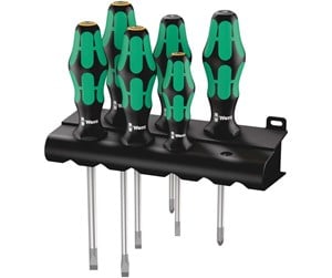 Håndverktøy - Wera Screwdriver set w. Lasertip & rack - 05105656001