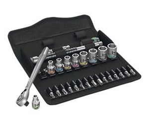 Verktøy - Wera 8100 sa 8 zyklop metal ratchet set with switch lever  1/4 drive metric  28 pieces - 05004018001