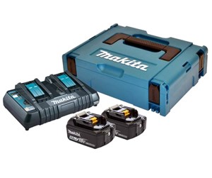 Batterier & Ladere - Makita 18v battery pack li-ion 2x5.0ah quick charger and a makpac s - 197629-2