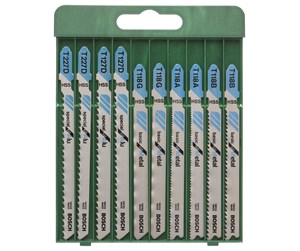 Stikksag - Bosch 10-delers stikksagblad-sett T-tange T 118 A (2x); T 118 B (2x); T 118 G (2x); T 127 D (2x); T 227 D (2x) - 2609256745