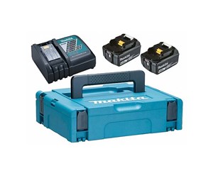 Batterier & Ladere - Makita 18v battery pack li-ion 2x4.0ah quick charger and a makpac s - 197494-9