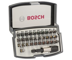 Bormaskin & Bits - Bosch 32-delers skrubitssett PH1; PH2; PH2; PH3; PZ1; PZ2; PZ2; PZ3; HEX 3; HEX 4; HEX 5; HEX 6; T10; T15; T20; T20; T25; T27; T30; T40 - 2607017319