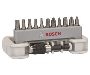 Bormaskin & Bits - Bosch 11-delers skrutrekkerbits-sett inklusive bitsholder PH1; PH2; PH3; PZ1; PZ2; PZ3; T10; T15; T20; T25; T30; 25 mm - 2608522129