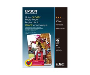 Papir, Fotopapir & Etiketter - Epson Value - Glossy - A4 (210 x 297 mm) 183 g/m² - 20 sheet(s) photo paper - C13S400035