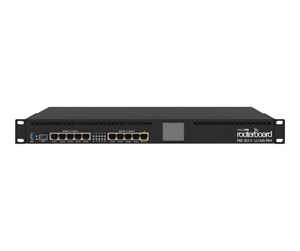 Ruter - MikroTik RB3011UIAS-RM 1U rackmount 10xGigabit Ethernet SFP USB 3.0 LCD PoE out on port 10 2x1.4GHz CPU 1GB RAM RouterOS L5 - Router - RB3011UIAS-RM