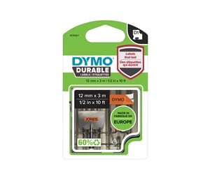 Papir, Fotopapir & Etiketter - DYMO D1® High Performance / Durable tape, 12mm x 3m rull, sort på oransje - 1978367