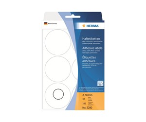 Papir, Fotopapir & Etiketter - HERMA Multi-purpose labels/colour dots Ø 50 mm white - 4008705022804