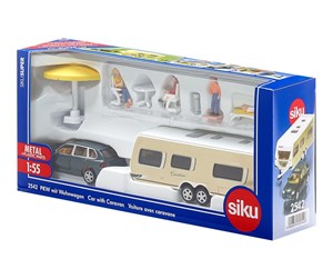 Leketøysbil - SIKU 1:55 Bil m/Campingvogn - 319-2542