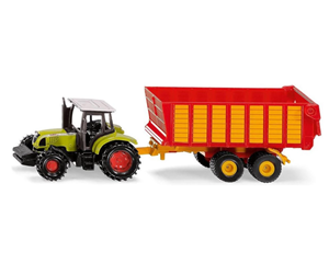 Leketøysbil - SIKU 1650 Claas Tractor with Silage Wagon 1:72 - 541671