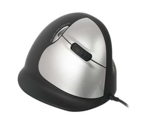 Mus - R-Go Tools R-Go HE Mouse Vertical Mouse Large Right - Ergonomisk mus - 5 - Sølv - RGOHELA