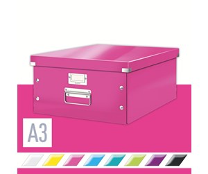 Arkivering & Oppbevaring - Leitz Oppbevaringsboks Click & Store  WOW Large Rosa - 60450023