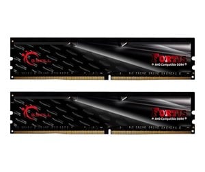 RAM - G.Skill Fortis DDR4-2400 - 32GB - CL15 - Dual Channel (2 pcs) - AMD Optimized - Svart - F4-2400C15D-32GFT