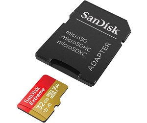 Minnekort - SanDisk Extreme MicroSD/SD - 100MB/s - 32GB - SDSQXAF-032G-GN6MA