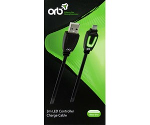 Spill - Tilbehør - Orb XBox One 3m LED Controller Charge Cable - Charging cable for wireless game controller - Microsoft Xbox One - 6942949012741