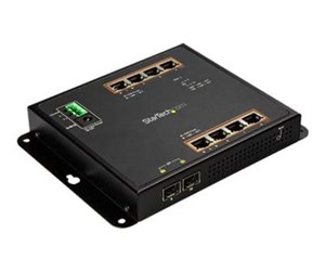 Switch/splitter - StarTech.com 8-Port PoE+ Gigabit Ethernet Switch plus 2 SFP Connections - Managed - Wall Mount with Front Access - IES101GP2SFW