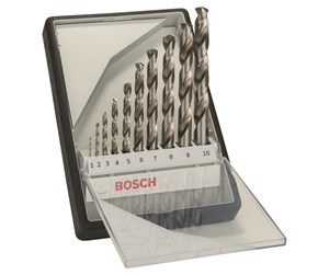 Bormaskin & Bits - Bosch 10-delers Robust Line metallbor-sett HSS-G, 135° 1; 2; 3; 4; 5; 6; 7; 8; 9; 10 mm, 135° - 2607010535