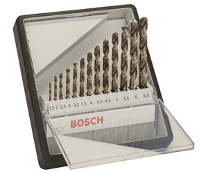 Bormaskin & Bits - Bosch 13-delers Robust Line metallbor-sett HSS-Co 1,5; 2; 2,5; 3; 3,2; 3,5; 4; 4,5; 4,8; 5; 5,5; 6; 6,5 mm - 2607019926