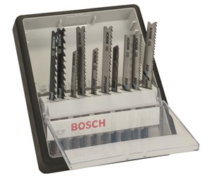 Stikksag - Bosch 10-delers Robust Line stikksagblad-sett Wood and Metal T-tange T 244 D; T 144 D; T 101 AO; T 101 B; T 101 AOF; T 101 BF; T 118 EOF; T 118 AF; T 118 BF; T 123 X - 2607010542