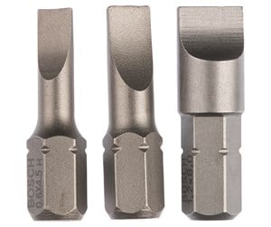 Bormaskin & Bits - Bosch 3-delers skrutrekkerbits-sett, ekstra hard (S) S 0,6x4,5; S 0,8x5,5; S 1,2x8,0 - 2607001750