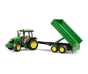 Leketøysbil - Bruder John Deere 5115M traktor with tipping trailer - 2108