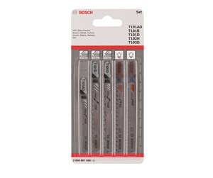 Verktøy - Bosch 5-delers stikksagblad-sett Wood and Plastics T 101 AO; T 101 B; T 101 D; T 102 H; T 102 D - 2608667858