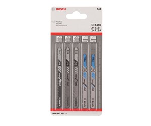 Stikksag - Bosch 5-delers stikksagbladsett T 44 D (2x); T 1 B (2x); T 18 A - 2608667853