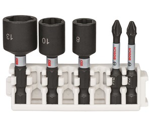 Bormaskin & Bits - Bosch Impact Control skrutrekkerbits og pipenøkler, sett, 5 stk. - 2608522350