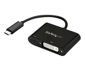 Skjermkabel - StarTech.com USB-C to DVI Adapter with USB Power Delivery - 1920 x 1200 - Black ekstern videoadapter - Parade PS171 - sort - CDP2DVIUCP