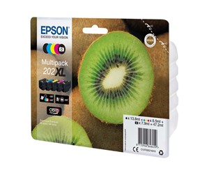 Printertilbehør blekk/toner - Epson 202XL Multipack - 5 pakker - XL - sort gul cyan magenta foto-sort - original - blækpatron - Blekkpatron Blå - C13T02G74020