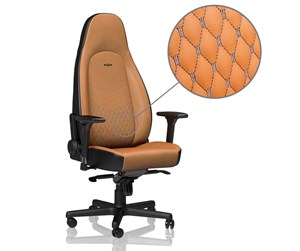 Gamingstol - noblechairs ICON Series Real Leather - Cognac / Black Gamingstol - Brun/Svart - Lær - Opptil 150 kg - NBL-ICN-RL-CBK