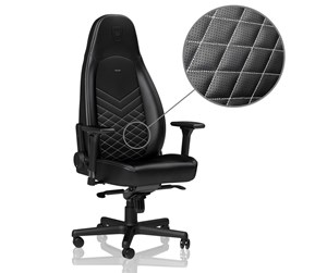 Gamingstol - noblechairs ICON Series - Black / White Gamingstol - Svart/Hvit - PU-lær - Opptil 150 kg - NBL-ICN-PU-BPW