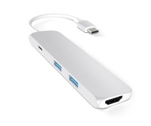 Dokkingstasjon - Satechi Slim USB-C MultiPort Adapter med 4K HDMI - Sølv - ST-CMAS