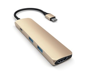 Dokkingstasjon - Satechi Type-C Slim Multi-Port Adapter 4K - ST-CMAG