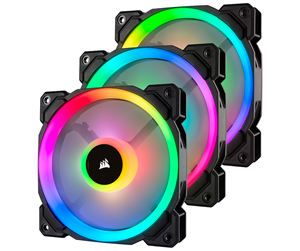 Kabinettvifte - Corsair LL120 RGB Dual Light 3-pack + Node PRO - Kabinettvifte - 120mm - Svart med RGB LED-lys - 24 dBA - CO-9050072-WW