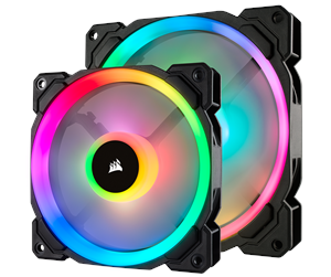 Kabinettvifte - Corsair LL140 RGB Dual Light 2-pack + Node PRO - Kabinettvifte - 140mm - Svart med RGB LED-lys - 25 dBA - CO-9050074-WW