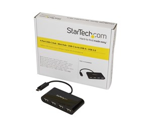 USB-hub - StarTech.com USB-C Hub 4-Port USB-hub - USB 2.0 - 4 porter - Svart - ST4200MINIC