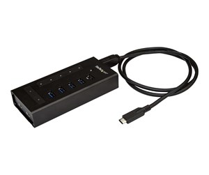 USB-hub - StarTech.com USB-C Hub Metal 7 Port USB-hub - USB 3.0 - 7 porter - Svart - HB30C5A2CST