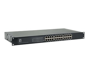 Switch/splitter - LevelOne GEP-2421W500 - switch - 24 porte - monterbar på stativ - GEP-2421W500