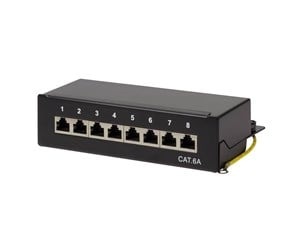 Tilbehør - LogiLink NP0018B Cat.6A Patch Panel 8 ports shielded Desktop black - NP0018B